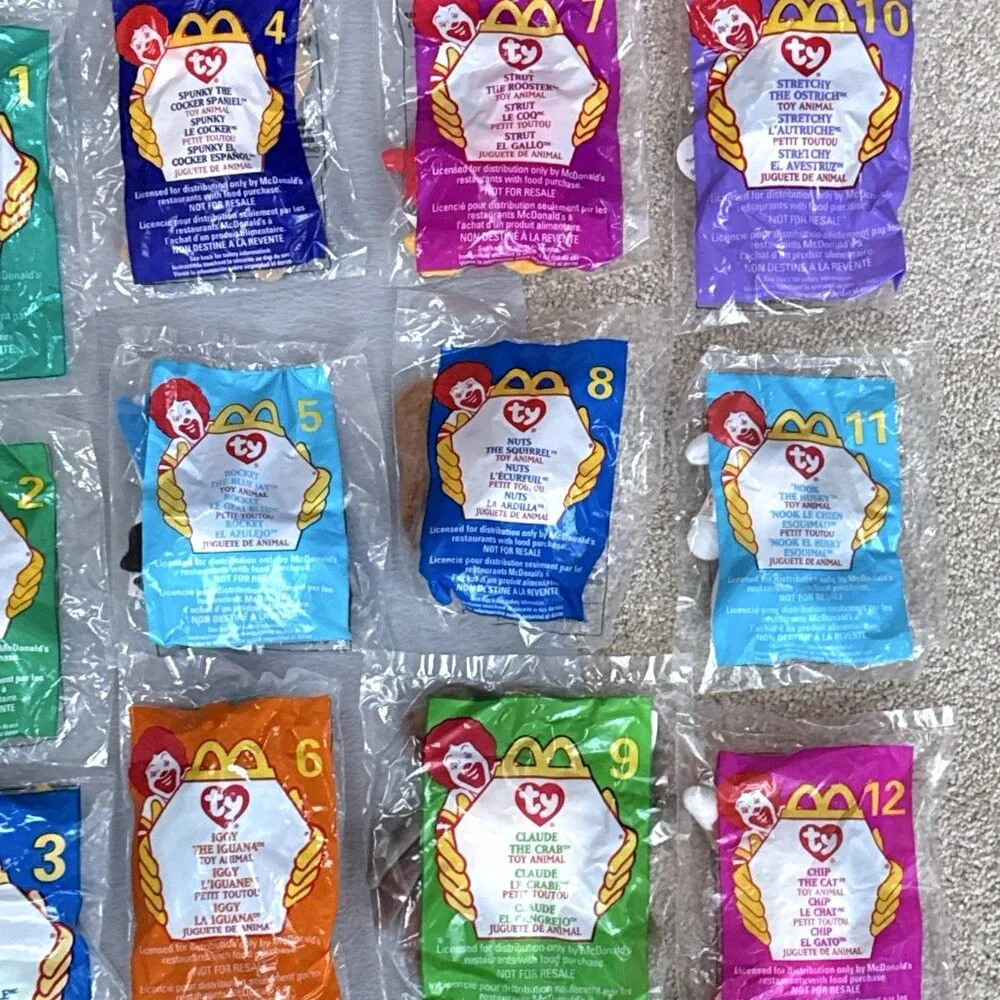 McDonalds Ty Teenie Beanie Babies 1998 1999 Lot Of 24 Complete Sets Plush Favors - Picture 8 of 16